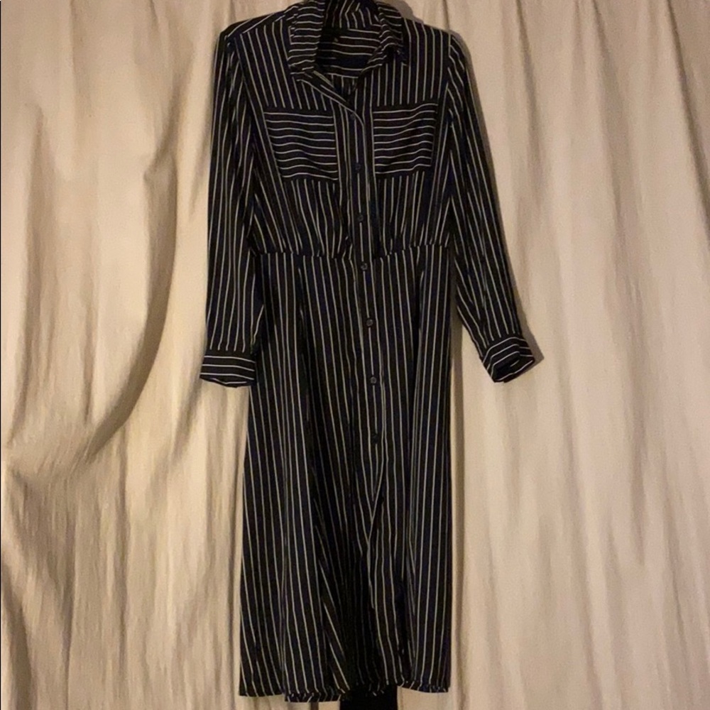 Target Who What Wear Black White Striped Dress